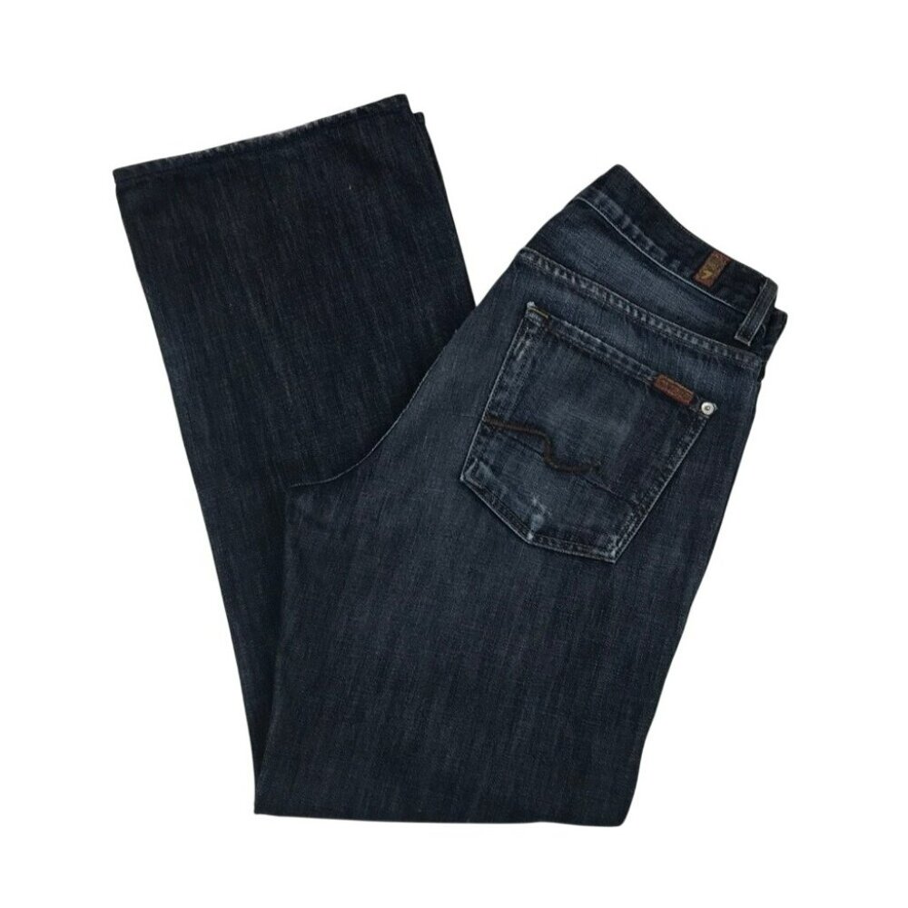 7 For All Mankind Mens RELAXED Jeans Dark Wash Button-Fly Straight Leg 31 - Picture 5 of 13
